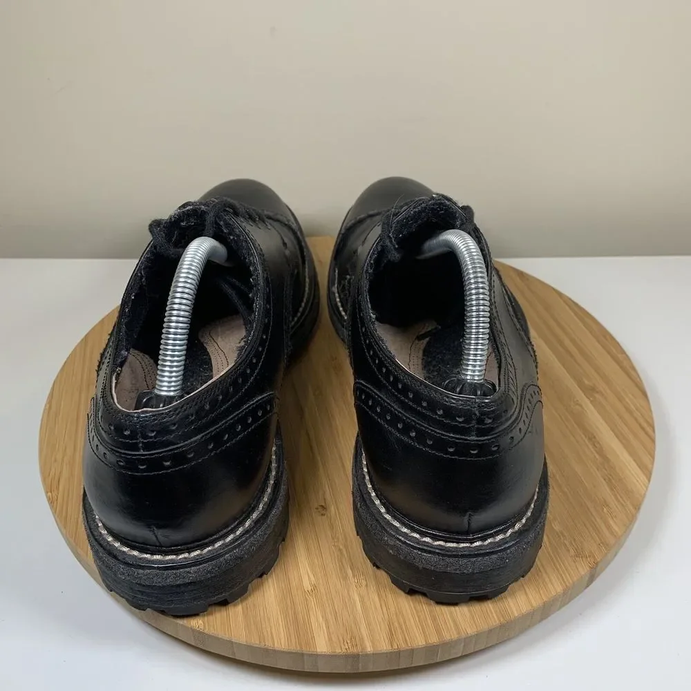 Woolrich Shoes Leather Mens 10 Oxford Leather Black‎ Lace Up Rubber Sole Cap Toe
